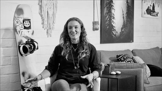 Snowboarder Hana Beaman on-camera Microdose interview